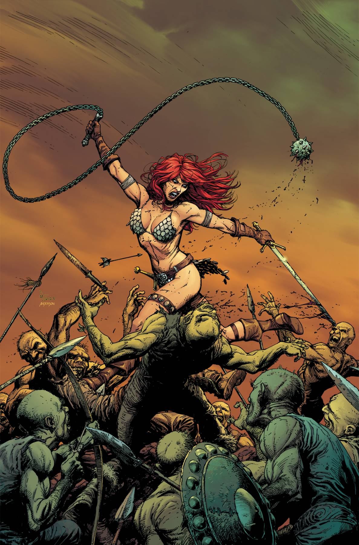 Nov Savage Red Sonja Cvr H Copy Incv Frank Virgin Previews World