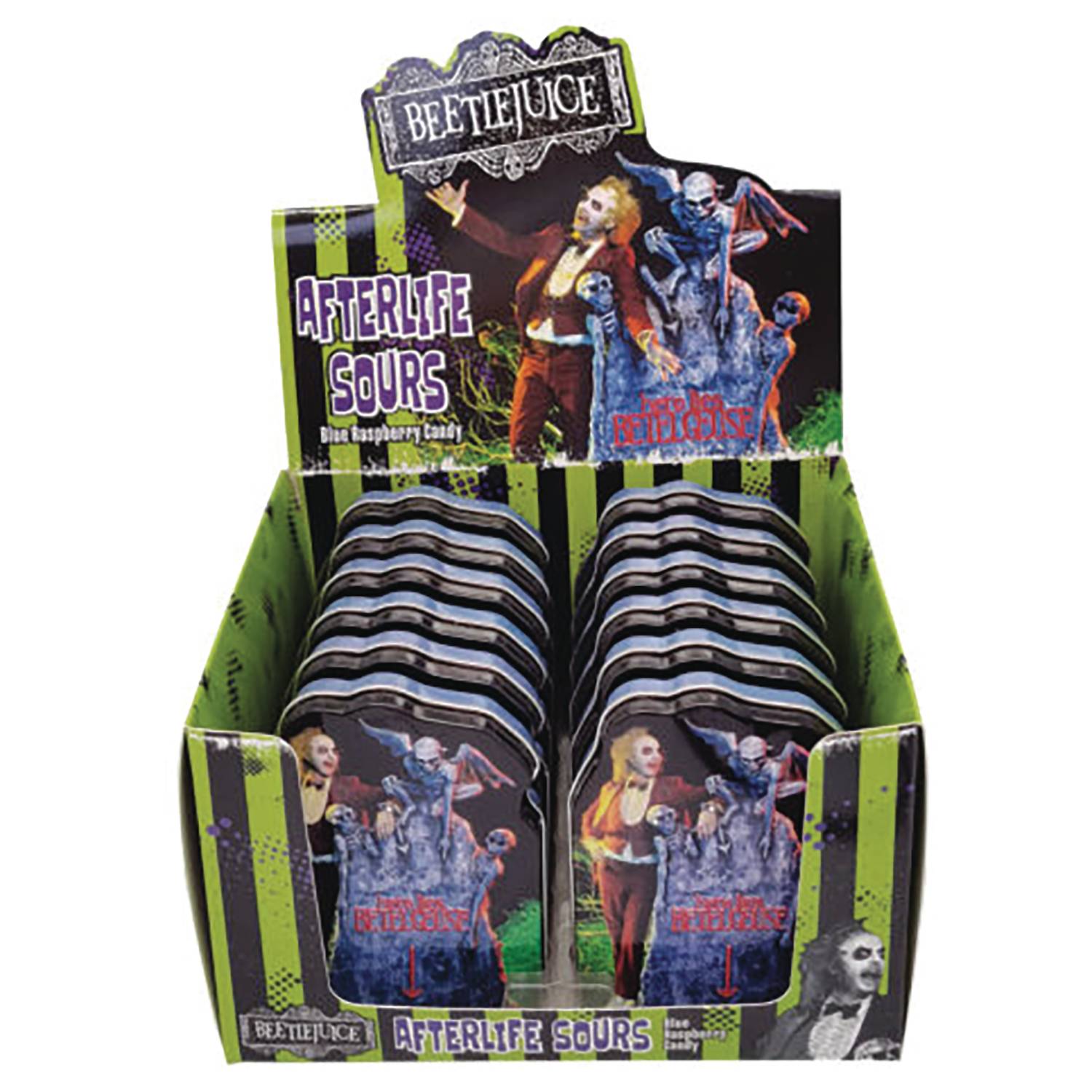 BEETLEJUICE AFTERLIFE SOUR CANDY TIN DISPLAY  (O/A)