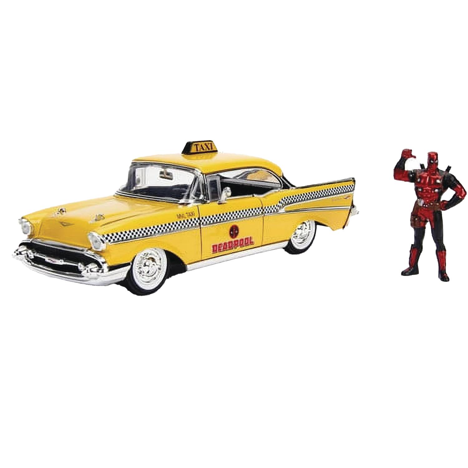 HOLLYWOOD RIDES DEADPOOL TAXI 1/24 DIE-CAST VEHICLE  (C