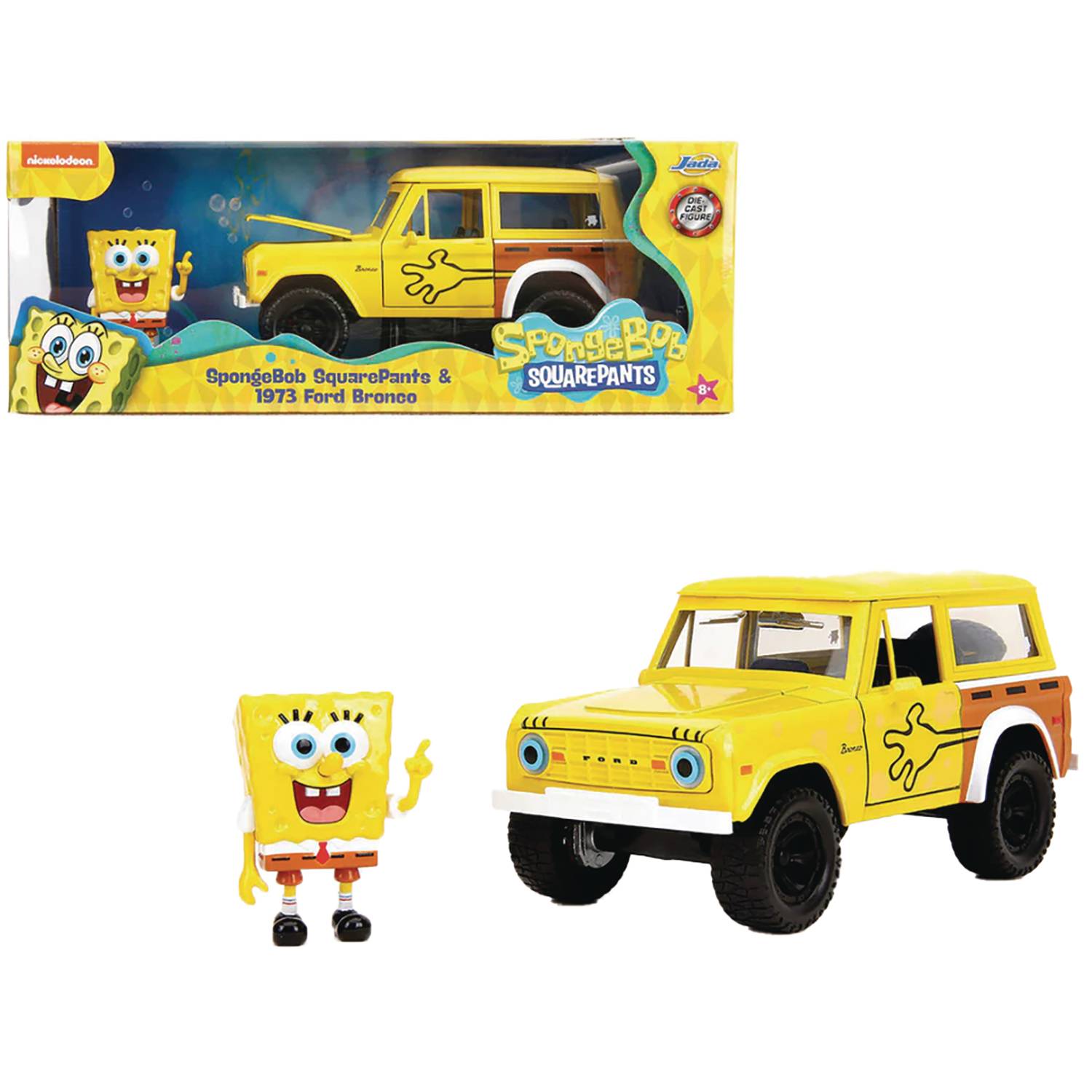 HWR 1973 FORD BRONCO W/ SPONGEBOB FIG 1/24 DIE-CAST VEHICLE
