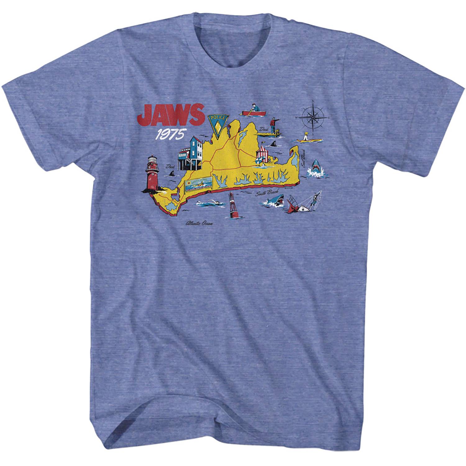 JAWS 1975 AMITY ISLAND MAP T/S LG