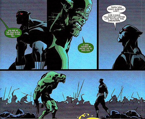 T'Challa stares down an alien invasion. Art Jefte Palo. Words by Jason Aaron.