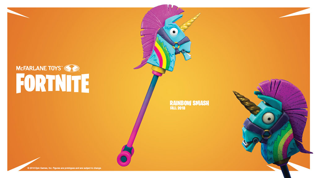 mcfarlane toys fortnite rainbow smash premium pickaxe harvesting tool