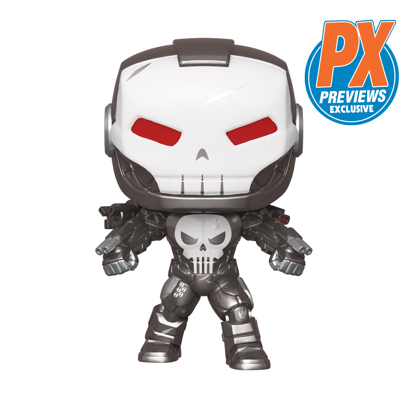 the punisher suits up as war machine for a new previews exclusive pop previews world the punisher suits up as war machine